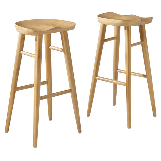 Modway - Saville Backless Wood Bar Stools Set of 2 by Modway  Bar and Dining Bar and Counter Stools Brown - EEI-6740-OAK