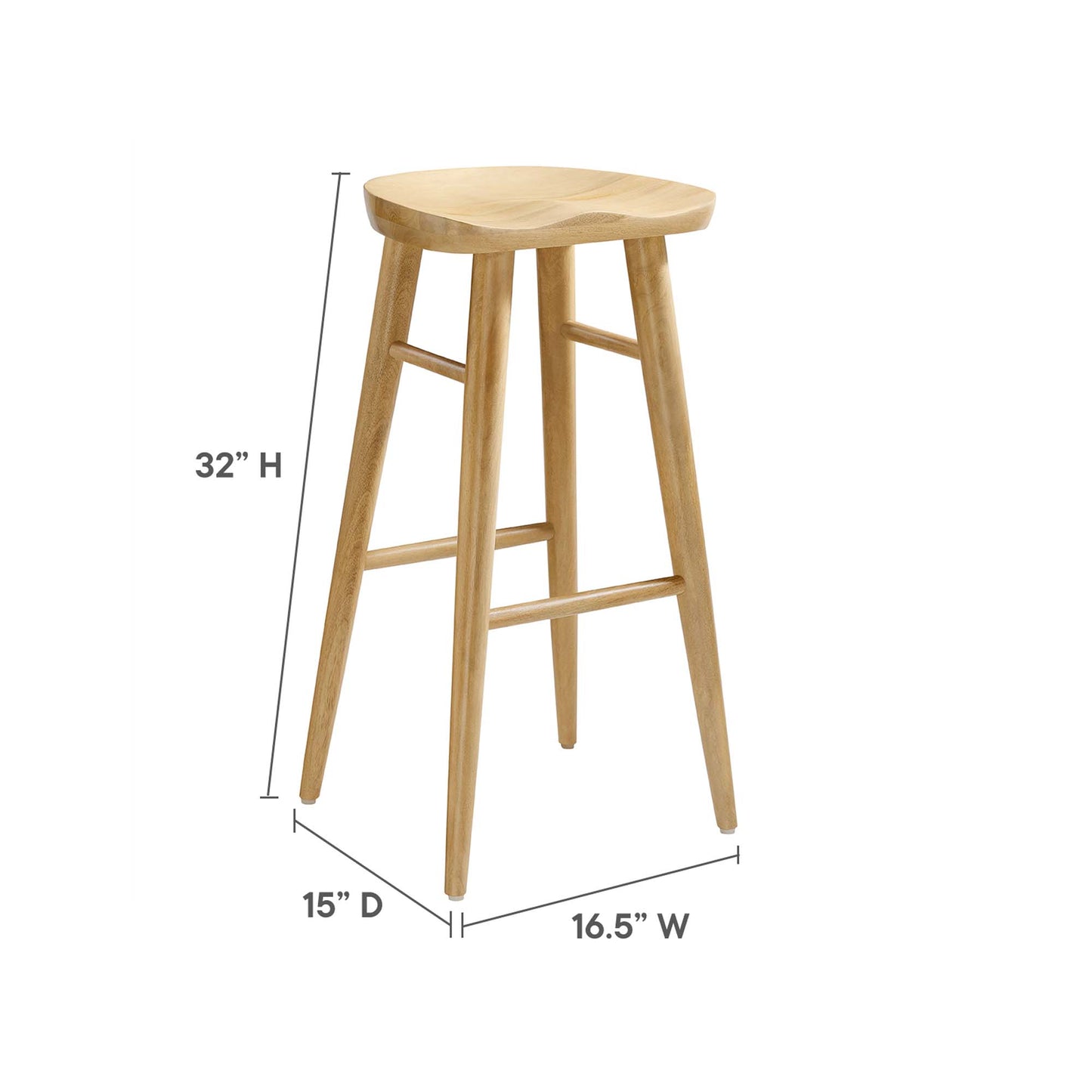 Modway - Saville Backless Wood Bar Stools Set of 2 by Modway  Bar and Dining Bar and Counter Stools Brown - EEI-6740-OAK