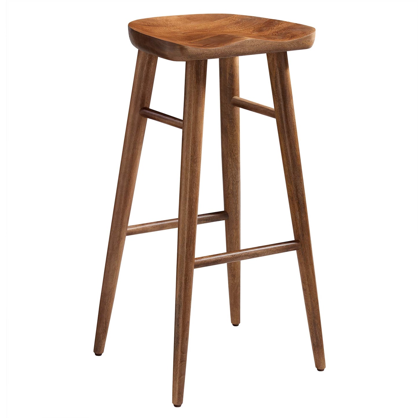 Modway - Saville Backless Wood Bar Stools Set of 2 by Modway  Bar and Dining Bar and Counter Stools Brown - EEI-6740-WAL
