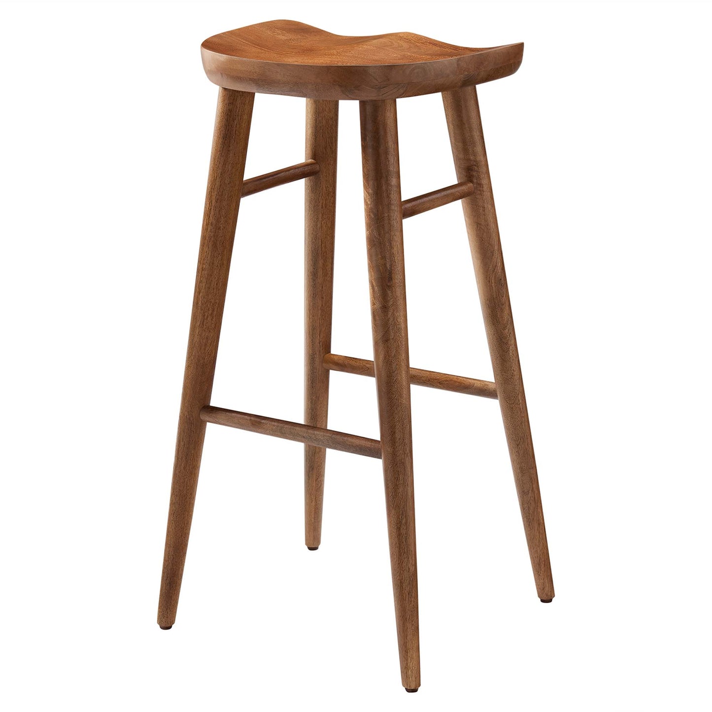 Modway - Saville Backless Wood Bar Stools Set of 2 by Modway  Bar and Dining Bar and Counter Stools Brown - EEI-6740-WAL