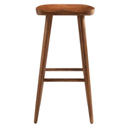 Modway - Saville Backless Wood Bar Stools Set of 2 by Modway  Bar and Dining Bar and Counter Stools Brown - EEI-6740-WAL