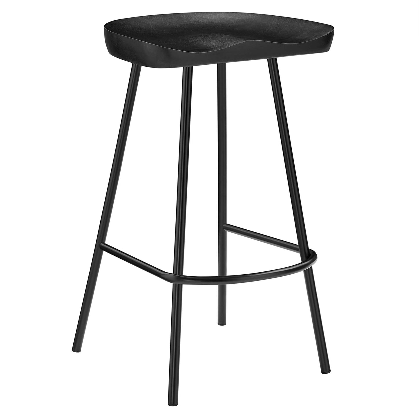 Modway - Concord Backless Wood Counter Stools Set of 2 by Modway  Bar and Dining Bar and Counter Stools Black - EEI-6741-BLK