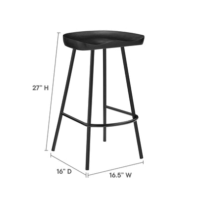 Modway - Concord Backless Wood Counter Stools Set of 2 by Modway  Bar and Dining Bar and Counter Stools Black - EEI-6741-BLK