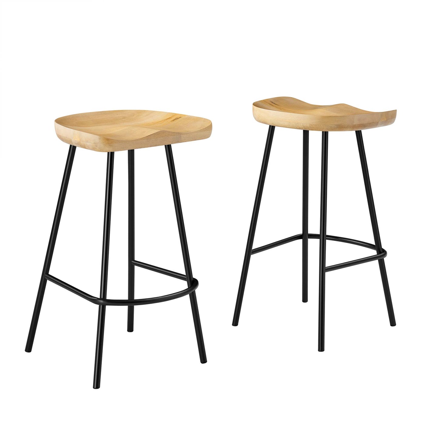 Modway - Concord Backless Wood Counter Stools Set of 2 by Modway  Bar and Dining Bar and Counter Stools Brown - EEI-6741-OAK