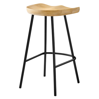 Modway - Concord Backless Wood Counter Stools Set of 2 by Modway  Bar and Dining Bar and Counter Stools Brown - EEI-6741-OAK