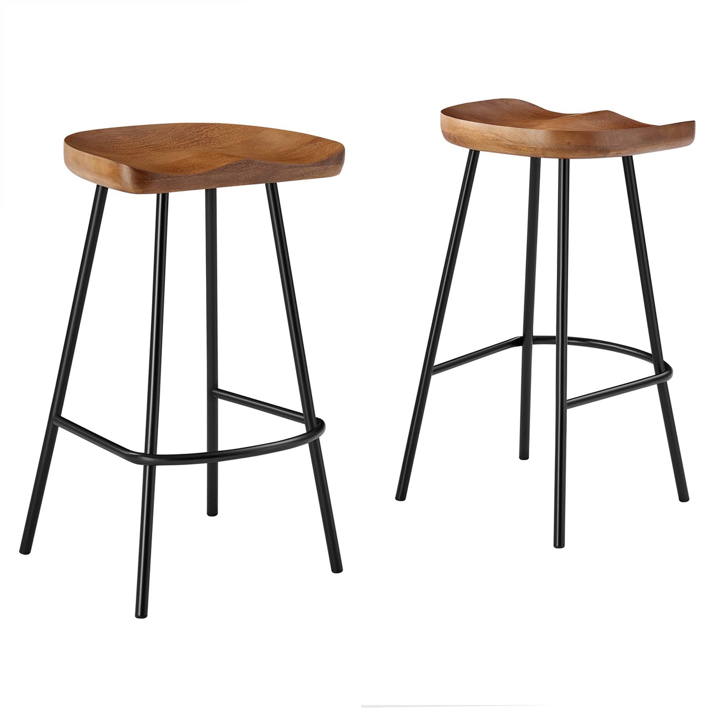 Modway - Concord Backless Wood Counter Stools Set of 2 by Modway  Bar and Dining Bar and Counter Stools Brown - EEI-6741-WAL