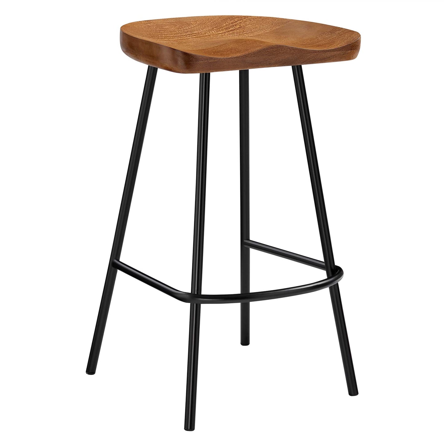 Modway - Concord Backless Wood Counter Stools Set of 2 by Modway  Bar and Dining Bar and Counter Stools Brown - EEI-6741-WAL