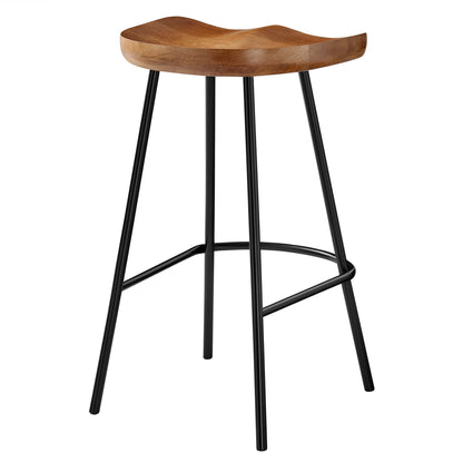 Modway - Concord Backless Wood Counter Stools Set of 2 by Modway  Bar and Dining Bar and Counter Stools Brown - EEI-6741-WAL