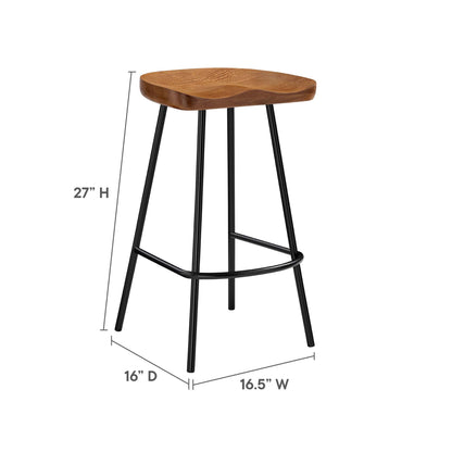 Modway - Concord Backless Wood Counter Stools Set of 2 by Modway  Bar and Dining Bar and Counter Stools Brown - EEI-6741-WAL