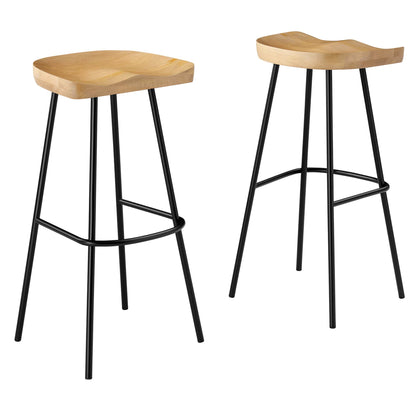 Modway - Concord Backless Wood Bar Stools Set of 2 by Modway  Bar and Dining Bar and Counter Stools Brown - EEI-6742-OAK