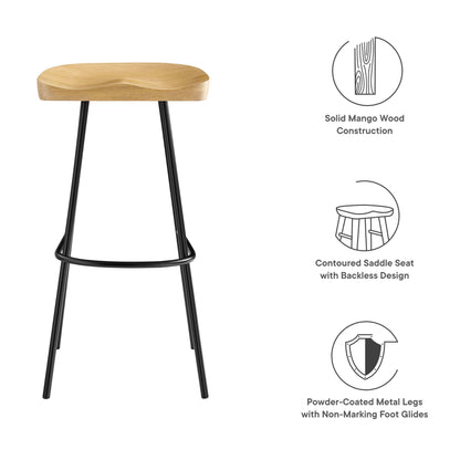 Modway - Concord Backless Wood Bar Stools Set of 2 by Modway  Bar and Dining Bar and Counter Stools Brown - EEI-6742-OAK