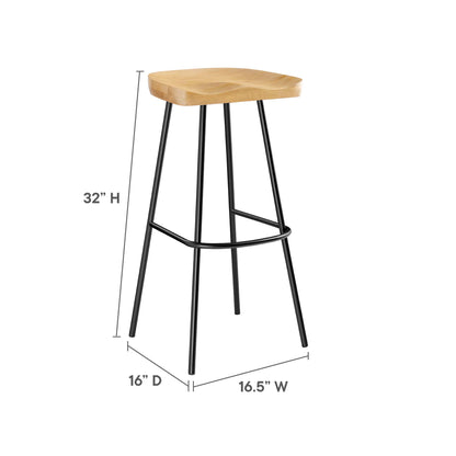 Modway - Concord Backless Wood Bar Stools Set of 2 by Modway  Bar and Dining Bar and Counter Stools Brown - EEI-6742-OAK