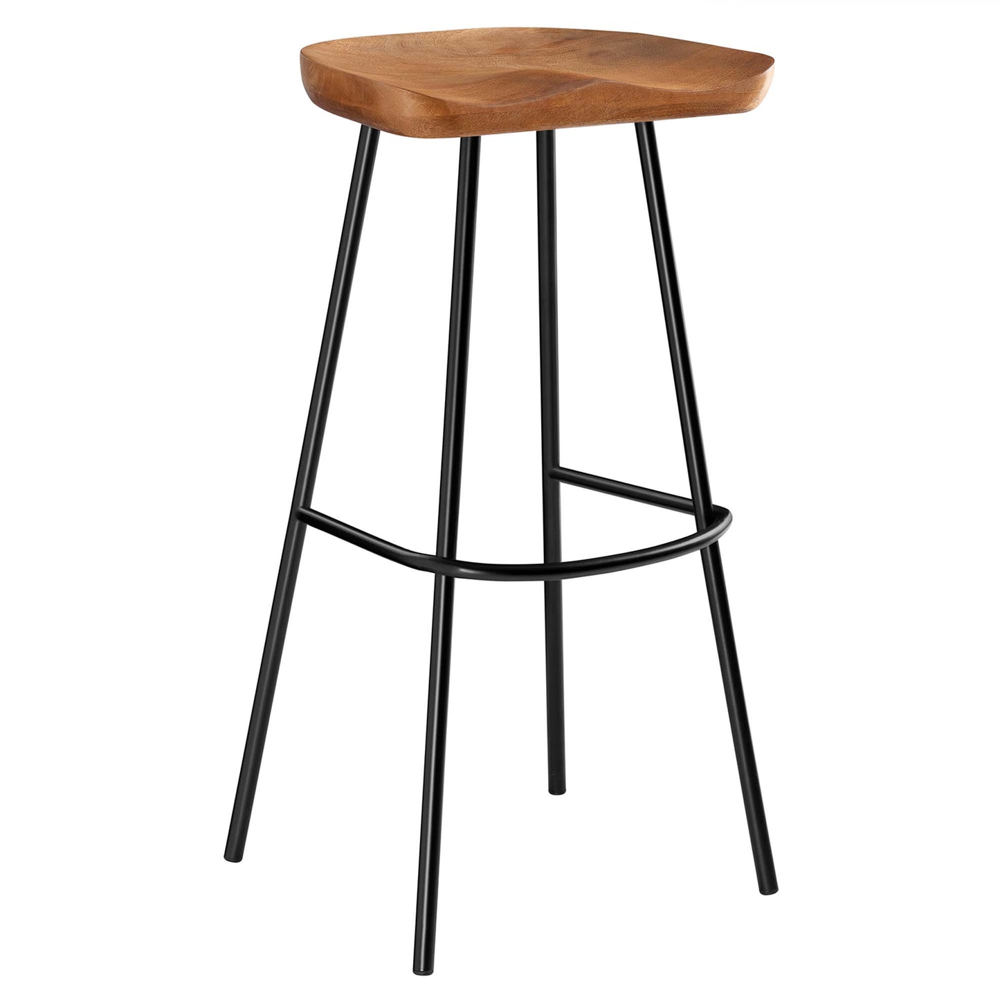 Modway - Concord Backless Wood Bar Stools Set of 2 by Modway  Bar and Dining Bar and Counter Stools Brown - EEI-6742-WAL