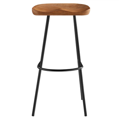 Modway - Concord Backless Wood Bar Stools Set of 2 by Modway  Bar and Dining Bar and Counter Stools Brown - EEI-6742-WAL
