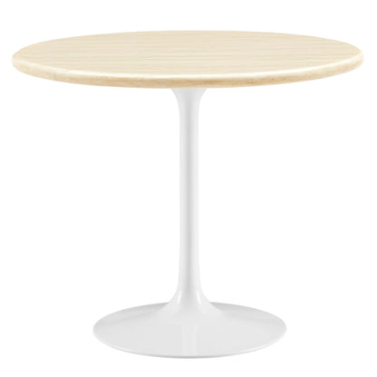 Modway Outlet Lippa 36" Round Faux Travertine Dining Table by Modway  Bar and Dining Furniture White Travertine - EEI-6748-WHI-TRA