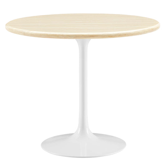 Modway Outlet Lippa 36" Round Faux Travertine Dining Table by Modway  Bar and Dining Furniture White Travertine - EEI-6748-WHI-TRA