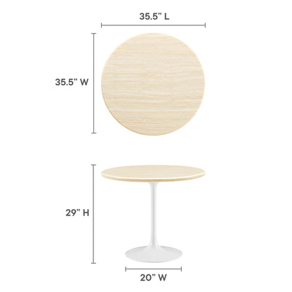 Modway Outlet Lippa 36" Round Faux Travertine Dining Table by Modway  Bar and Dining Furniture White Travertine - EEI-6748-WHI-TRA