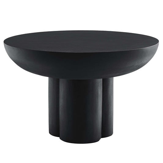 Modway - Caspian Round Concrete Coffee Table by Modway  Living Room Tables Black - EEI-6760-BLK