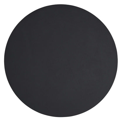 Round black concrete dining table, 40" diameter, matte finish.