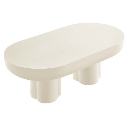 Modway - Caspian Oval Concrete Coffee Table by Modway  Living Room Tables White - EEI-6763-WHI