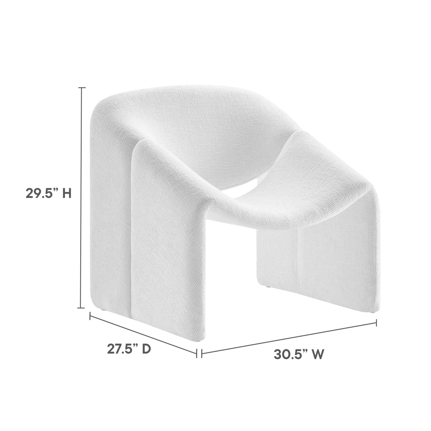 Modway - Vivi Chenille Upholstered Accent Chair by Modway  Living Room Sofas and Armchairs White - EEI-6767-FRO