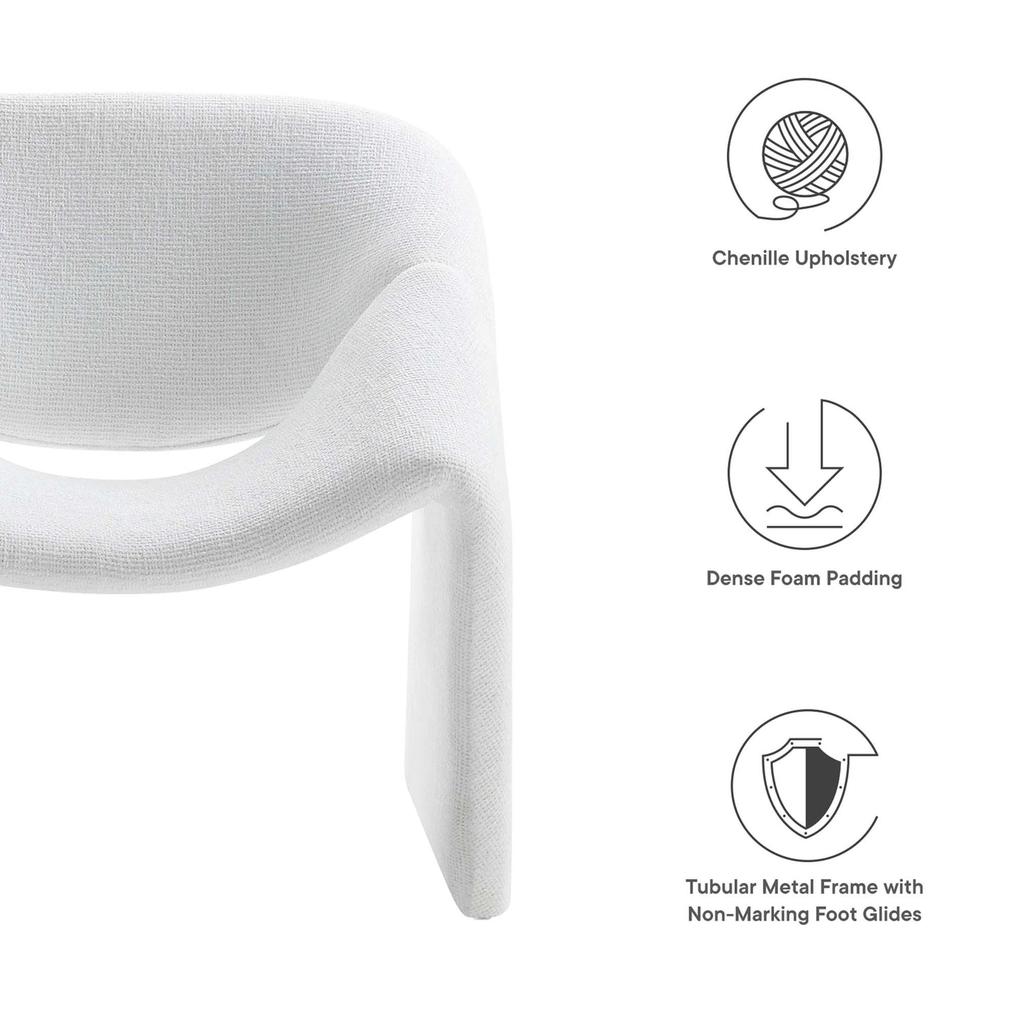 Modway - Vivi Chenille Upholstered Accent Chair by Modway  Living Room Sofas and Armchairs White - EEI-6767-FRO