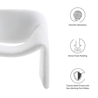 Modway - Vivi Chenille Upholstered Accent Chair by Modway  Living Room Sofas and Armchairs White - EEI-6767-FRO