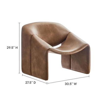Modway - Vivi Vegan Leather Accent Chair by Modway  Living Room Sofas and Armchairs Brown - EEI-6768-BRN