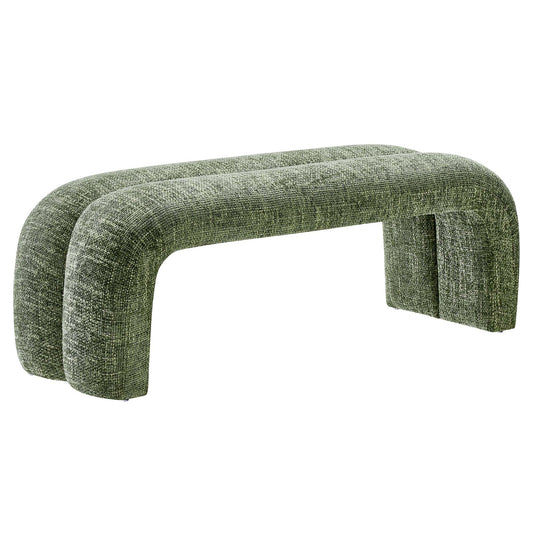 Modway - Dax 50.5" Chenille Upholstered Accent Bench by Modway  Living Room Benches and Stools Green - EEI-6769-BAS