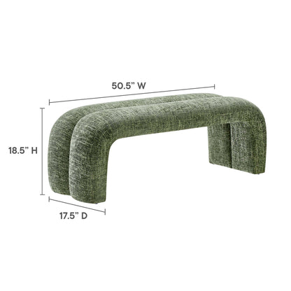 Modway - Dax 50.5" Chenille Upholstered Accent Bench by Modway  Living Room Benches and Stools Green - EEI-6769-BAS