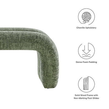 Modway - Dax 50.5" Chenille Upholstered Accent Bench by Modway  Living Room Benches and Stools Green - EEI-6769-BAS