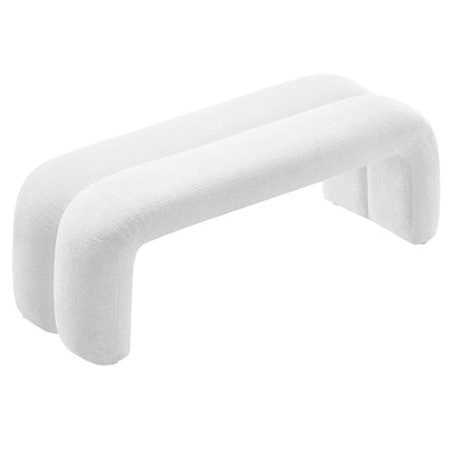 Modway - Dax 50.5" Chenille Upholstered Accent Bench by Modway  Living Room Benches and Stools White - EEI-6769-FRO