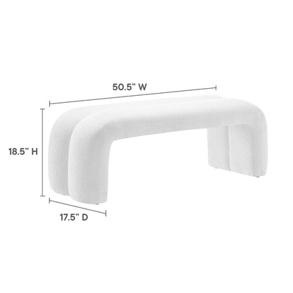 Modway - Dax 50.5" Chenille Upholstered Accent Bench by Modway  Living Room Benches and Stools White - EEI-6769-FRO