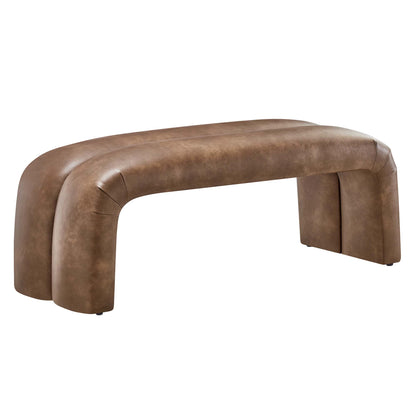 Modway - Dax 50.5" Vegan Leather Upholstered Accent Bench by Modway  Living Room Benches and Stools Brown - EEI-6770-BRN