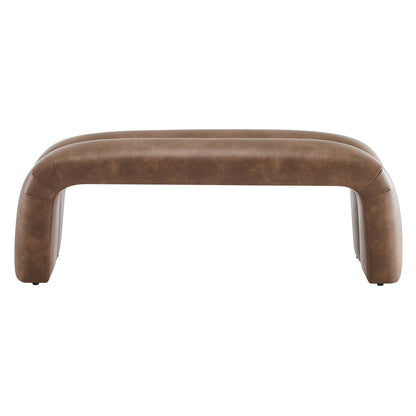 Modway - Dax 50.5" Vegan Leather Upholstered Accent Bench by Modway  Living Room Benches and Stools Brown - EEI-6770-BRN