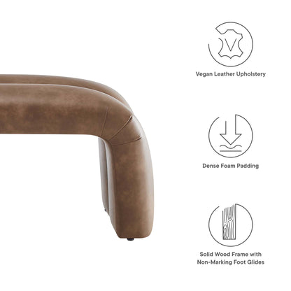 Modway - Dax 50.5" Vegan Leather Upholstered Accent Bench by Modway  Living Room Benches and Stools Brown - EEI-6770-BRN