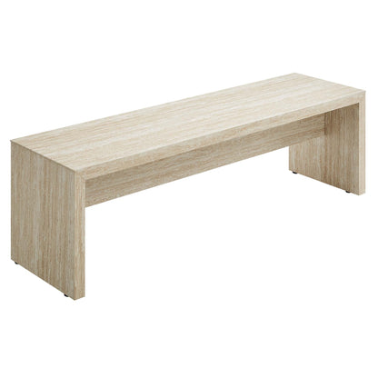 Modway Outlet Mirella 62" Faux Travertine Long Bench by Modway  Living Room Furniture Travertine - EEI-6773-TRA