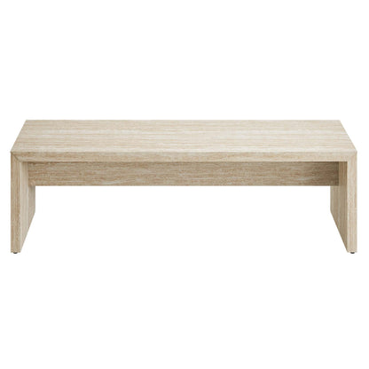 Modway Outlet Mirella 62" Faux Travertine Long Bench by Modway  Living Room Furniture Travertine - EEI-6773-TRA