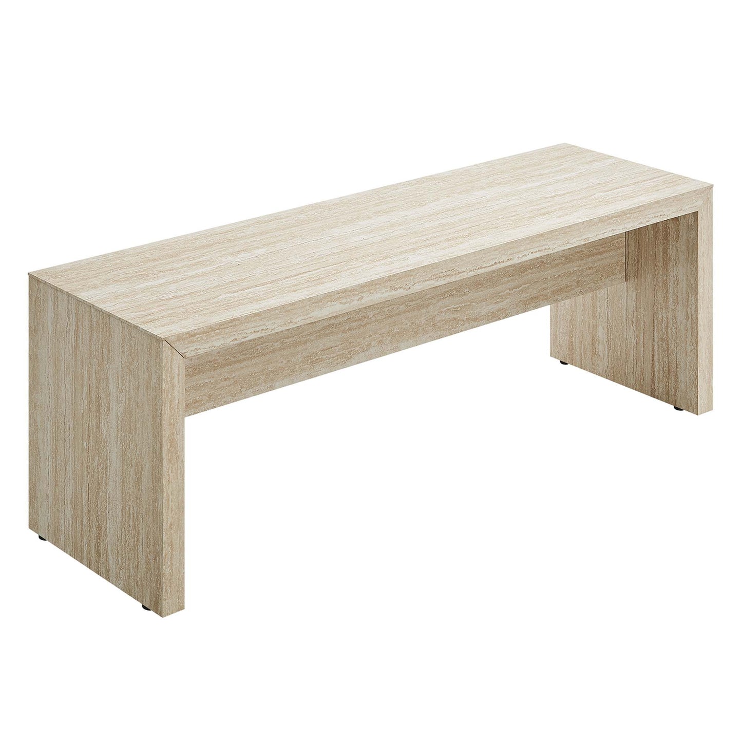 Modway Outlet Mirella 53.5? Faux Travertine Bench by Modway  Living Room Furniture Travertine - EEI-6774-TRA