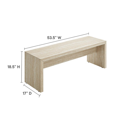 Modway Outlet Mirella 53.5? Faux Travertine Bench by Modway  Living Room Furniture Travertine - EEI-6774-TRA