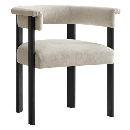 Modway - Imogen  Fabric Upholstered Barrel Dining Chairs Set of 2 by Modway  Bar and Dining Dining Chairs White - EEI-6776-HEI-BLK