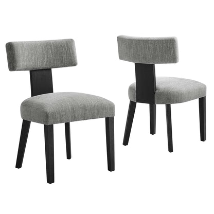 Modway - Nalani Fabric Upholstered Dining Chairs Set of 2 by Modway  Bar and Dining Dining Chairs Gray - EEI-6777-HEG-BLK