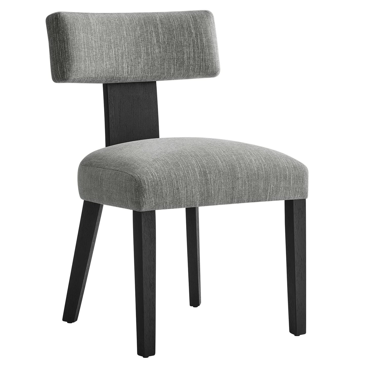 Modway - Nalani Fabric Upholstered Dining Chairs Set of 2 by Modway  Bar and Dining Dining Chairs Gray - EEI-6777-HEG-BLK