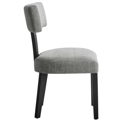 Modway - Nalani Fabric Upholstered Dining Chairs Set of 2 by Modway  Bar and Dining Dining Chairs Gray - EEI-6777-HEG-BLK