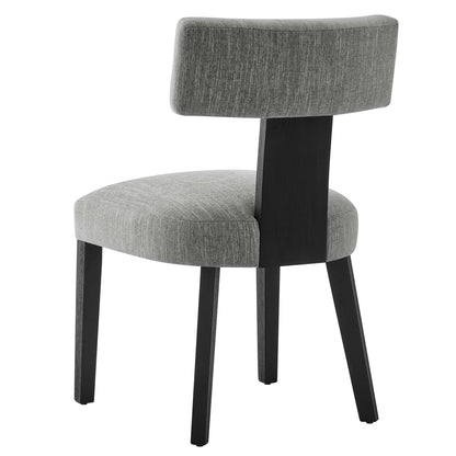 Modway - Nalani Fabric Upholstered Dining Chairs Set of 2 by Modway  Bar and Dining Dining Chairs Gray - EEI-6777-HEG-BLK
