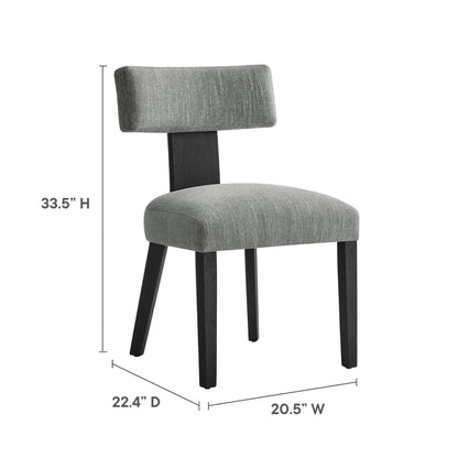 Modway - Nalani Fabric Upholstered Dining Chairs Set of 2 by Modway  Bar and Dining Dining Chairs Gray - EEI-6777-HEG-BLK