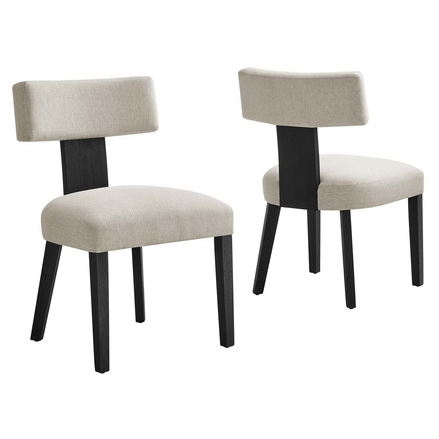 Modway - Nalani Fabric Upholstered Dining Chairs Set of 2 by Modway  Bar and Dining Dining Chairs White - EEI-6777-HEI-BLK