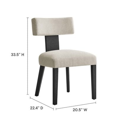 Modway - Nalani Fabric Upholstered Dining Chairs Set of 2 by Modway  Bar and Dining Dining Chairs White - EEI-6777-HEI-BLK