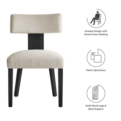 Modway - Nalani Fabric Upholstered Dining Chairs Set of 2 by Modway  Bar and Dining Dining Chairs White - EEI-6777-HEI-BLK