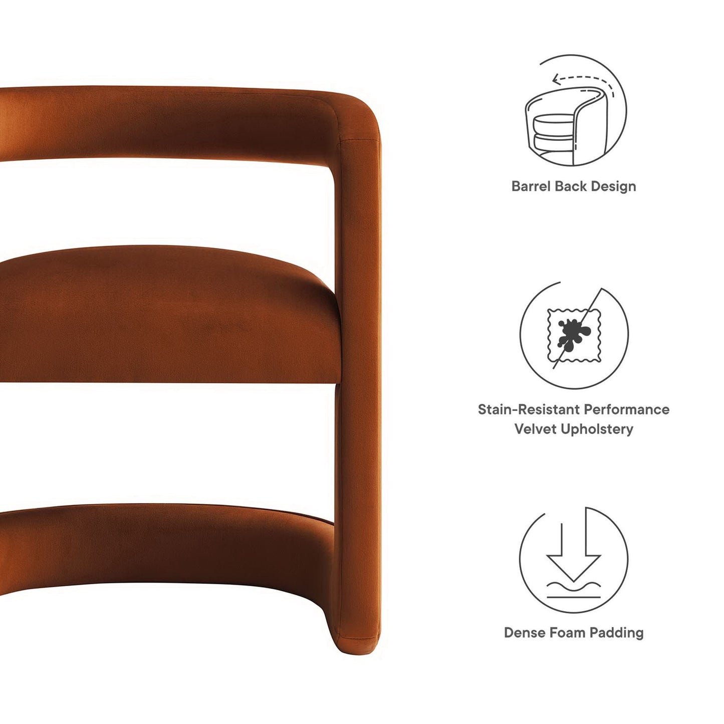 Modway - Winslow Barrel Performance Velvet Dining Chair  by Modway  Bar and Dining Dining Chairs Red - EEI-7052-RUS